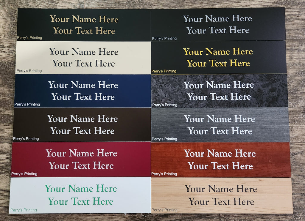 2" x 8" engraved nameplate - Multi colored engraved office nameplates - Labels for cubicles and Room Identification