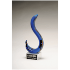 11" Modern Swan Design Art Glass on Clear Glass Base