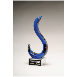 11" Modern Swan Design Art Glass on Clear Glass Base