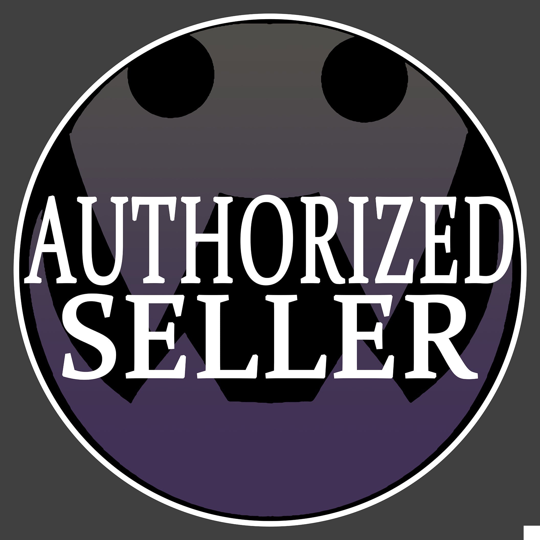 Round badge with bold white text 'AUTHORIZED SELLER' on a dark gradient background.