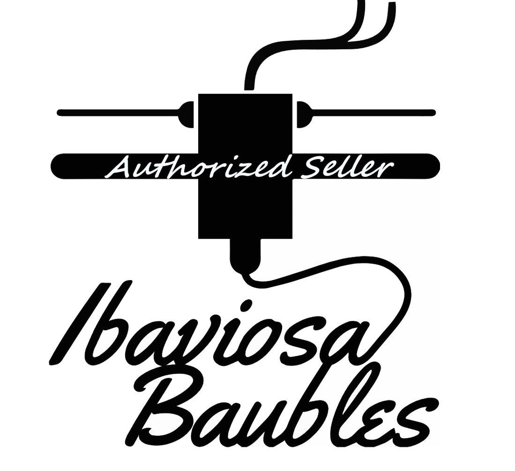 3D printer logo with 'Authorized Seller' and Ibaviosa Baubles text in black and white.