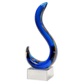 11" Modern Swan Design Art Glass on Clear Glass Base