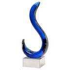 11" Modern Swan Design Art Glass on Clear Glass Base