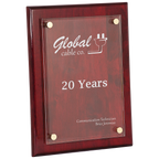 A framed award plaque with 'Global Cable Co.' logo and '20 Years' text on a white background.