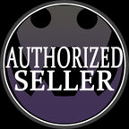 Round badge with purple gradient background and bold white 'AUTHORIZED SELLER' text