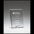 Engraved glass plaque award for design excellence, personalized custom recognition trophy